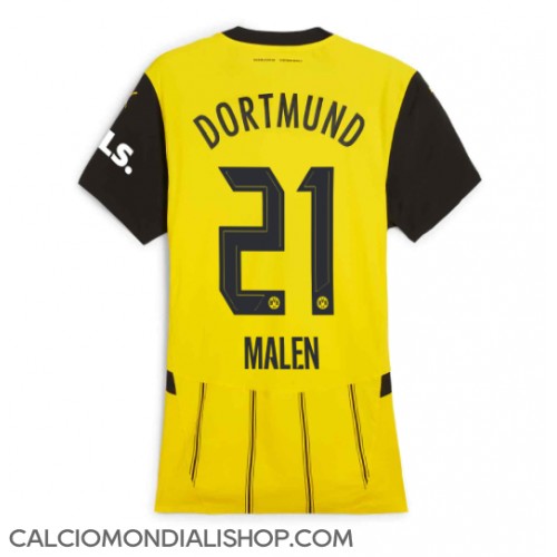 Maglie da calcio Borussia Dortmund Donyell Malen #21 Prima Maglia Femminile 2024-25 Manica Corta